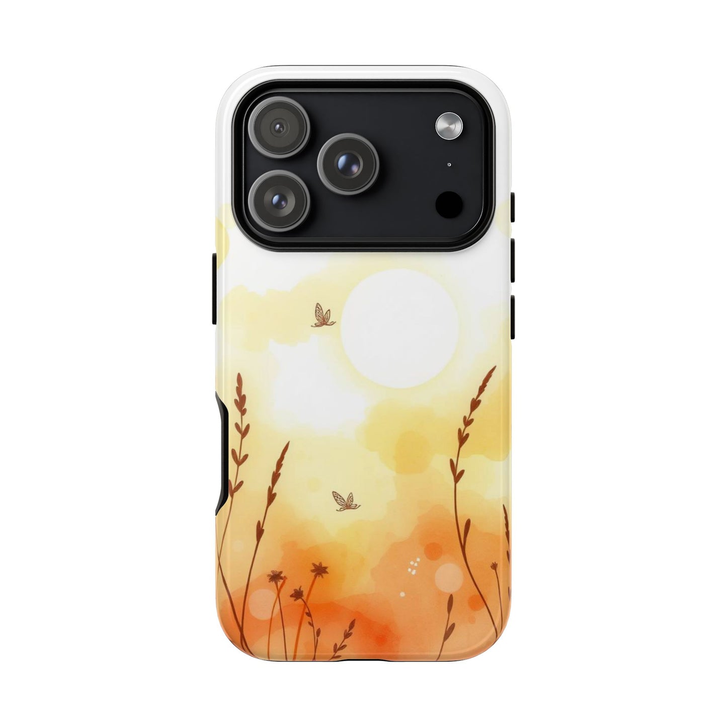 iPhone 17 Pro / Glossy Phone Case - Boho Chic Watercolour Wildflower Pattern Phone Case