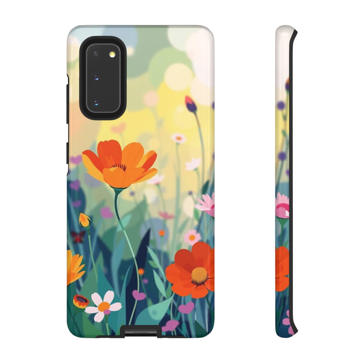 Samsung Galaxy S20 / Glossy Phone Case - Pop Art Style Wildflower Design Phone Case