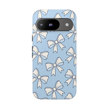 Chic Powder Blue Bow Pattern Phone Case