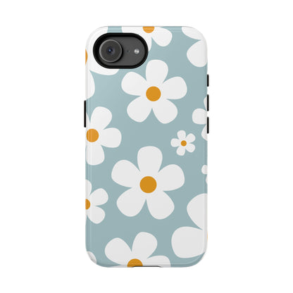 Cute Blue Daisy Pattern Phone Case - Blue Phone Case - iPhone 17e / Glossy