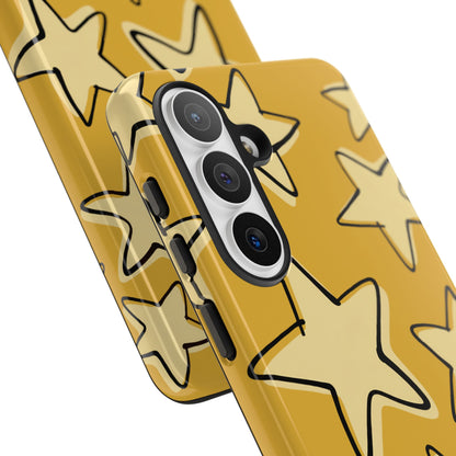Golden Yellow Doodle Star Phone Case