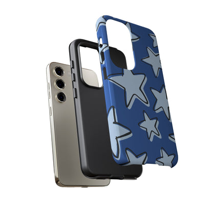 Cobalt Blue Doodle Star Phone Case
