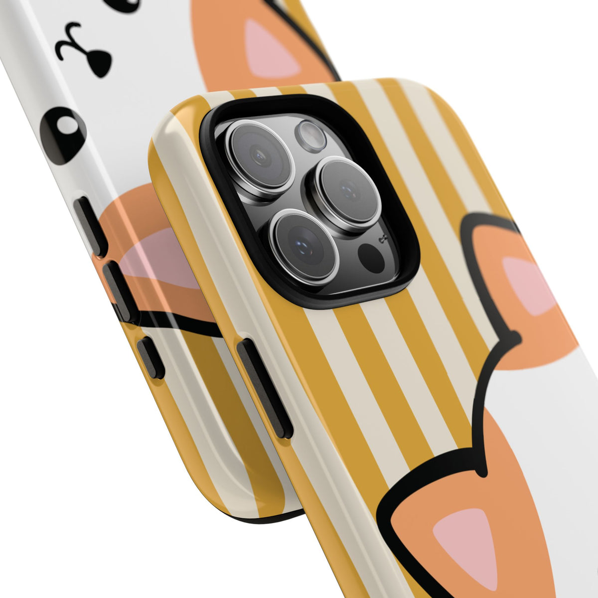 Playful Peakaboo Cat with Yellow Stripe Pattern Phone Case - Yellow Phone Case