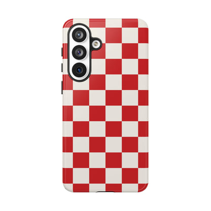 Red Checked Pattern Phone Case - Red Phone Case - Samsung Galaxy S26 Plus / Glossy