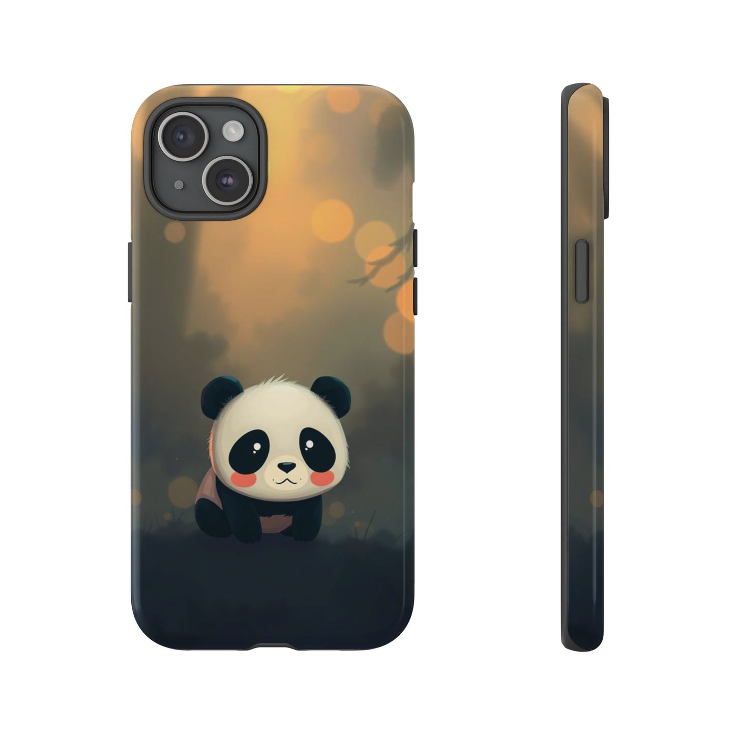 iPhone 15 Plus / Glossy Phone Case - Cute Gothic Panda Design Phone Case