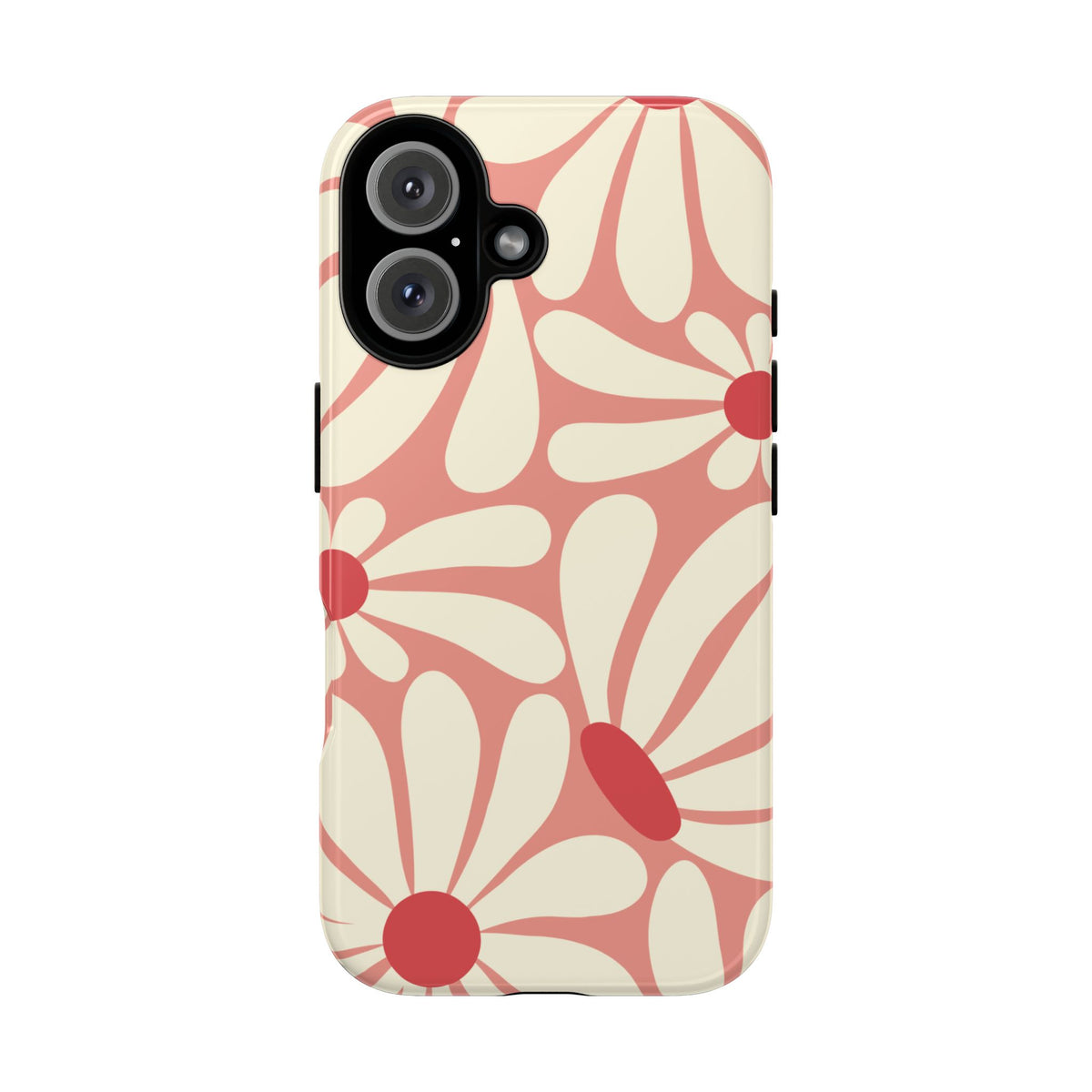 Cute Retro Pink Daisy Pattern Phone Case - Pink Phone Case - iPhone 16 / Glossy