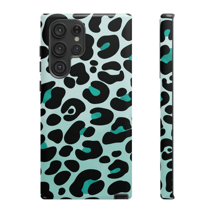 Cool Aqua Leopard Print Phone Case