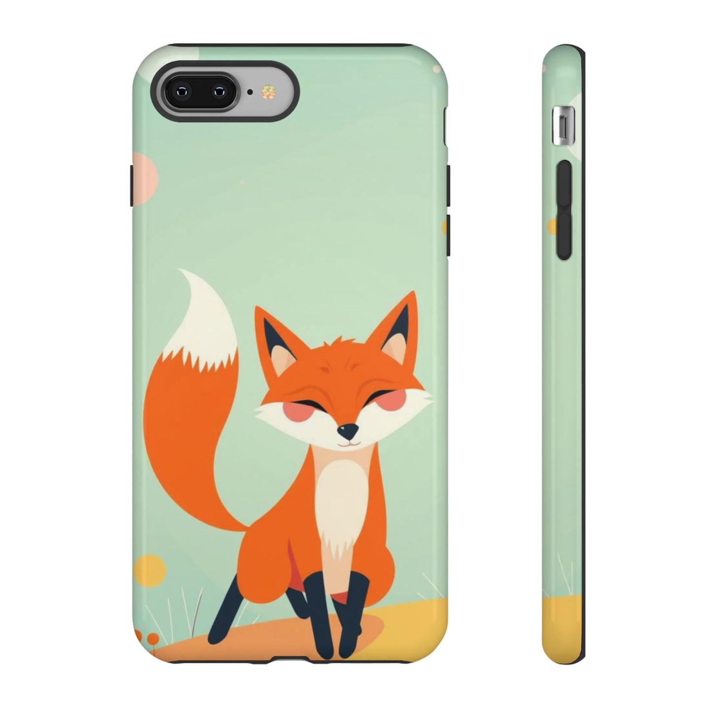 iPhone 8 Plus / Glossy Phone Case - Happy Fox Design Phone Case