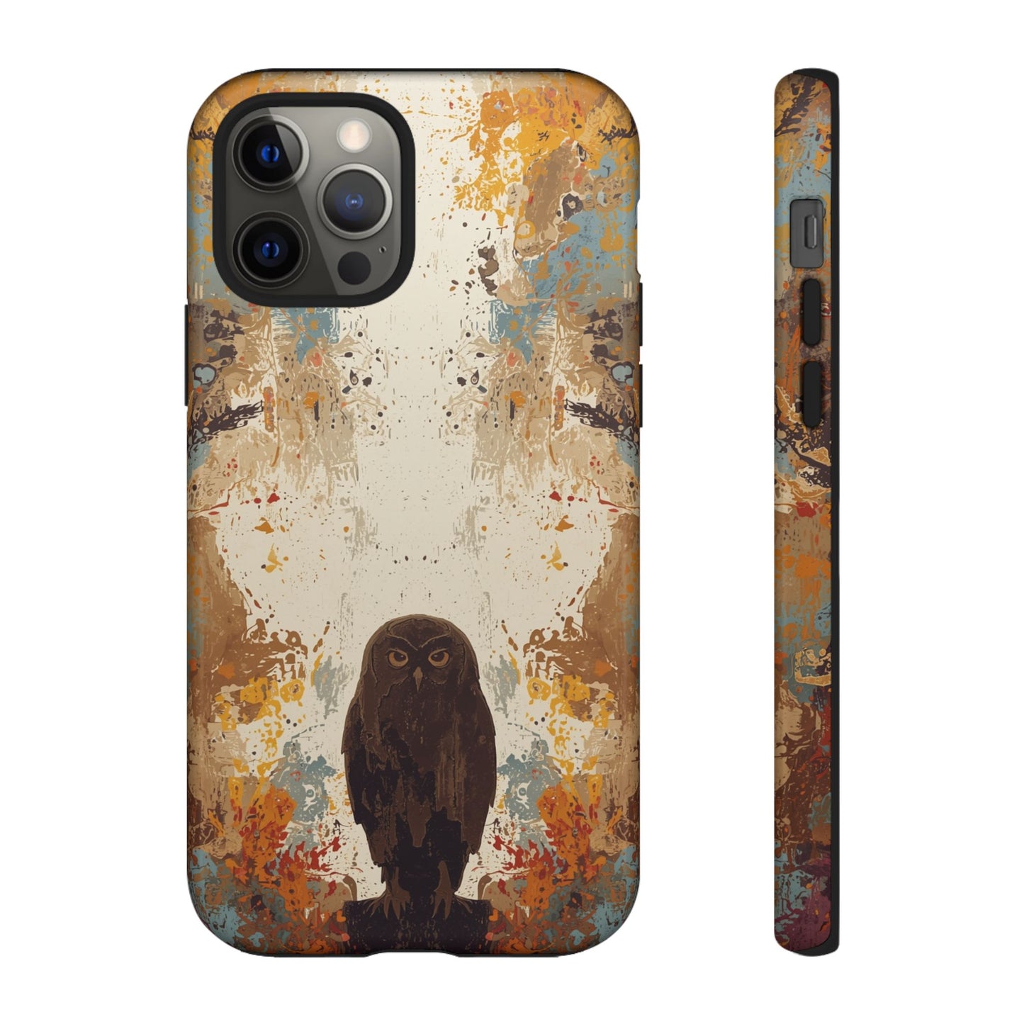 iPhone 12 Pro / Glossy Phone Case - Abstract Owl Design Phone Case