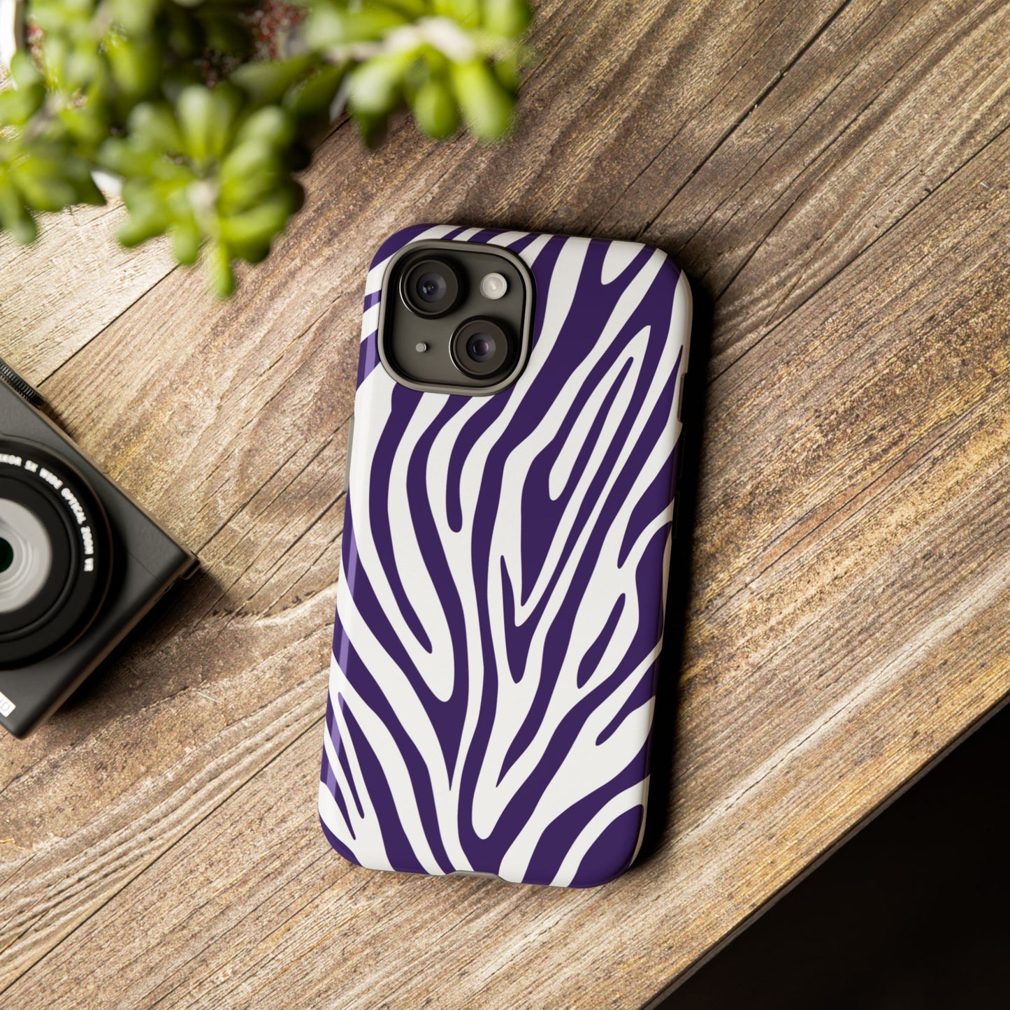 Graphic Purple Tiger Print Phone Case