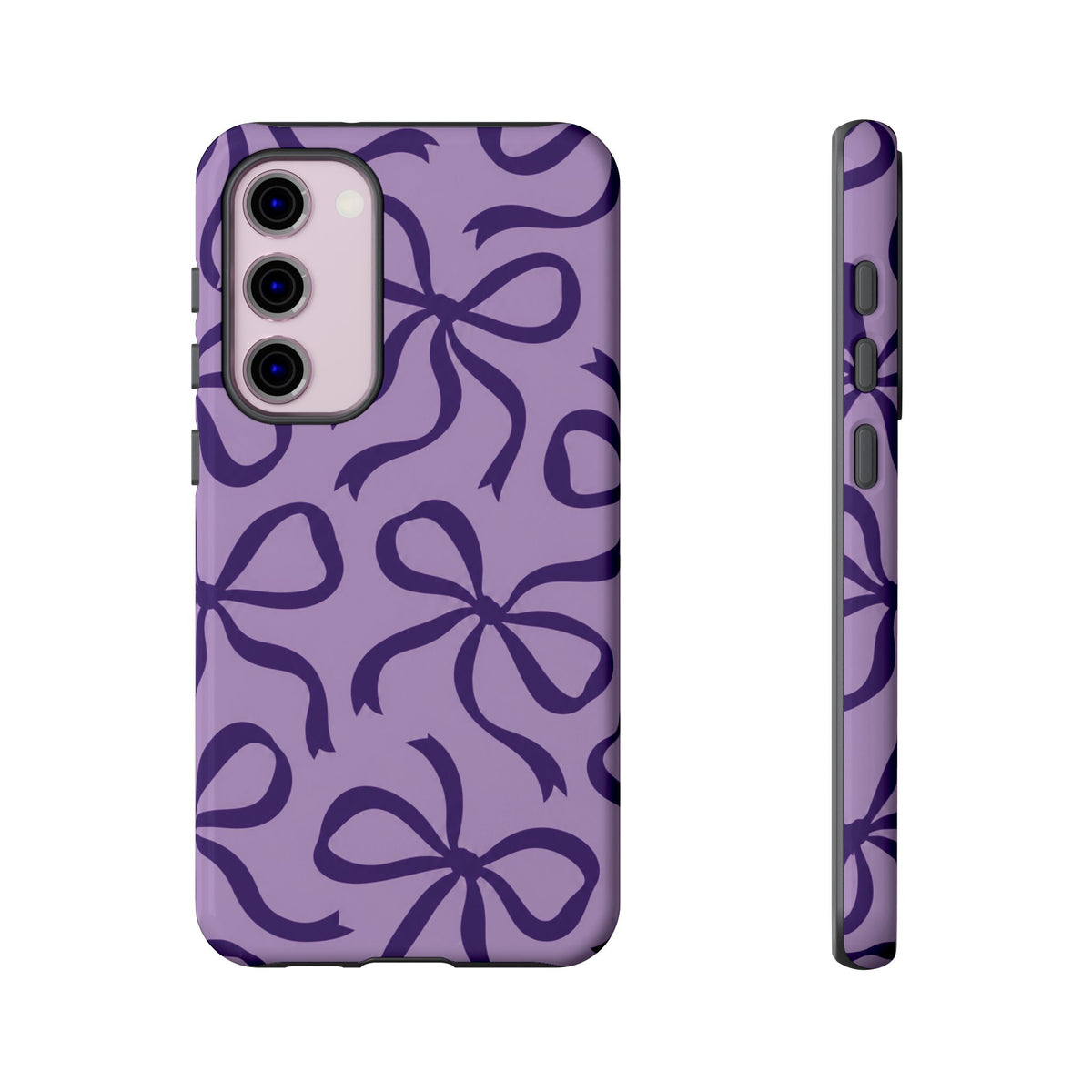 Bold Lilac and Deep Purple Bow Pattern Phone Case