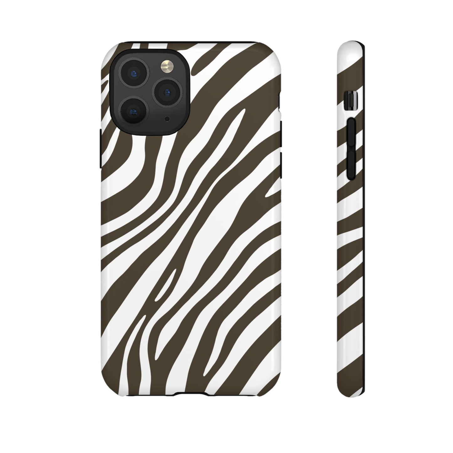 Modern Mocha Zebra Print Phone Case