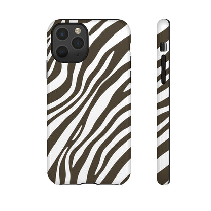 Modern Mocha Zebra Print Phone Case
