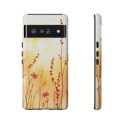 Google Pixel 6 Pro / Glossy Phone Case - Boho Chic Watercolour Wildflower Dusk Pattern Phone Case