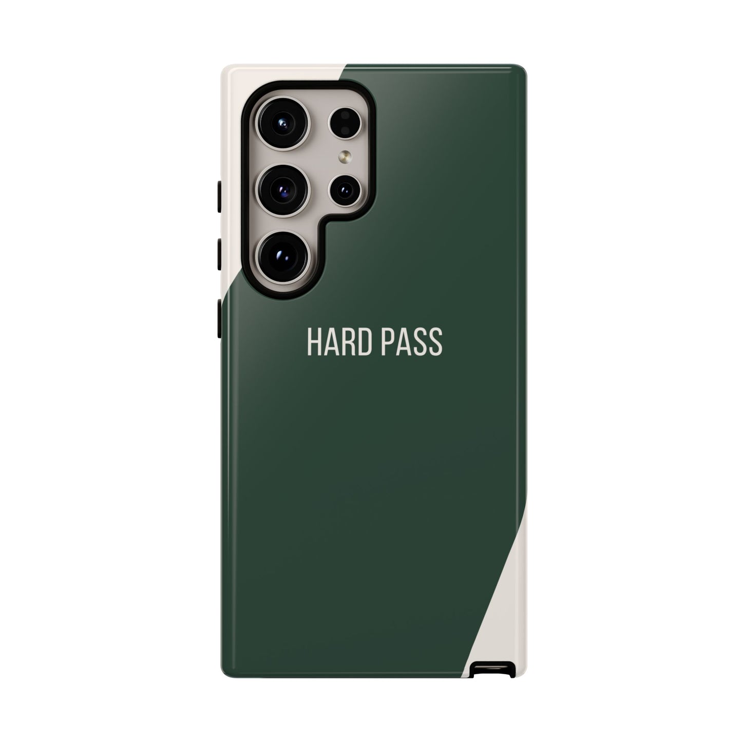 Samsung Galaxy S24 Ultra / Glossy Phone Case - Sassy Statement Case ’Hard Pass’ in Green & White