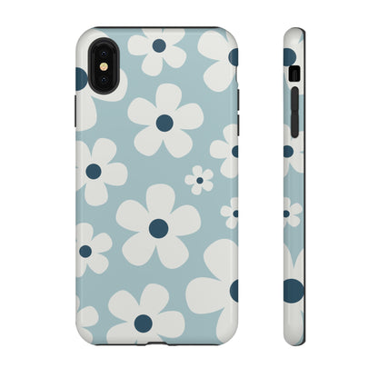 iPhone XS MAX / Glossy Phone Case - Cute Light Blue Daisy Pattern Phone Case
