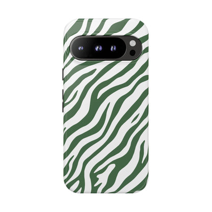 Stylish Sage Zebra Print Phone Case