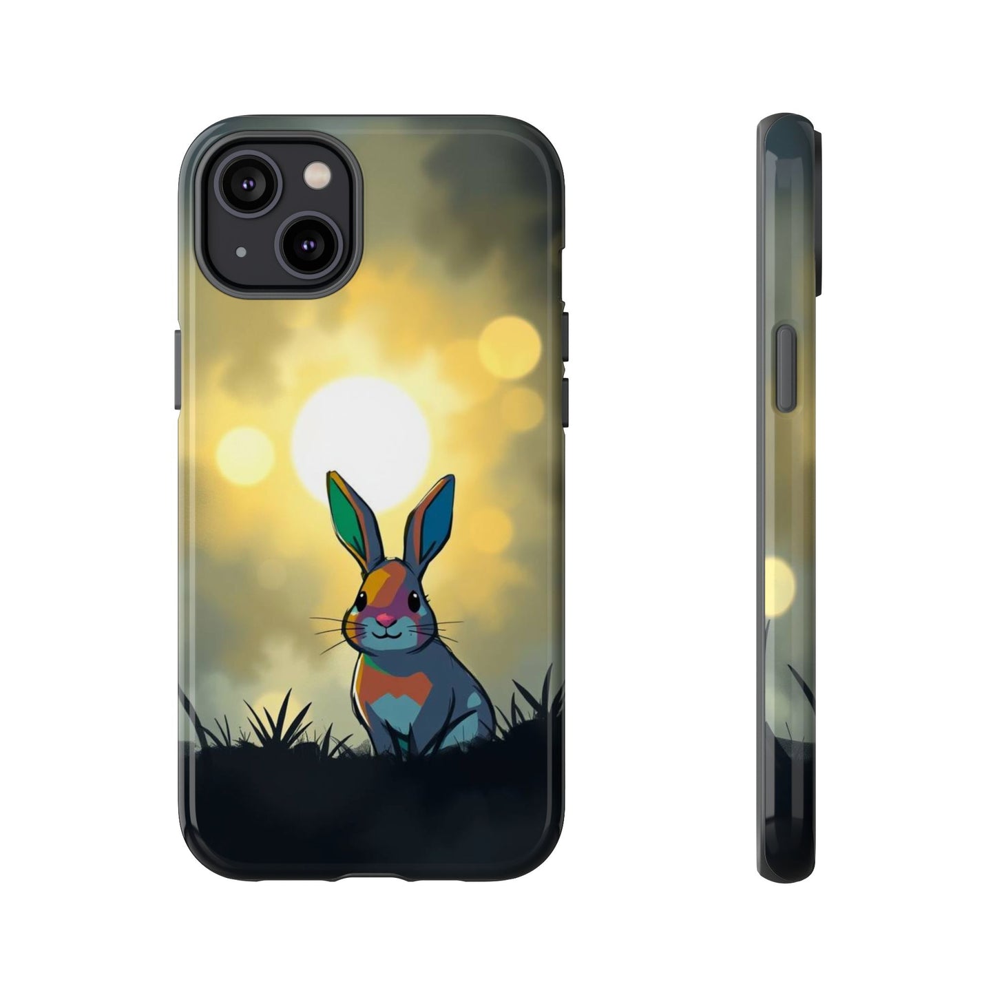iPhone 14 Plus / Glossy Phone Case - Gothic Rabbit Moody Design Phone Case