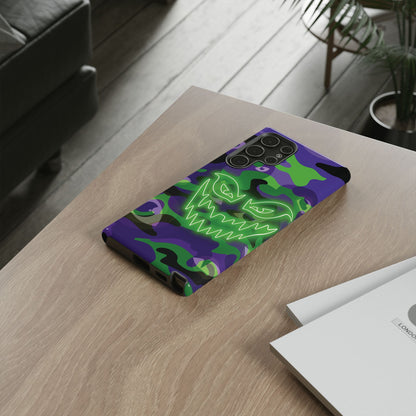 Phone Case - Green & Purple Neon Face Camo Phone Case