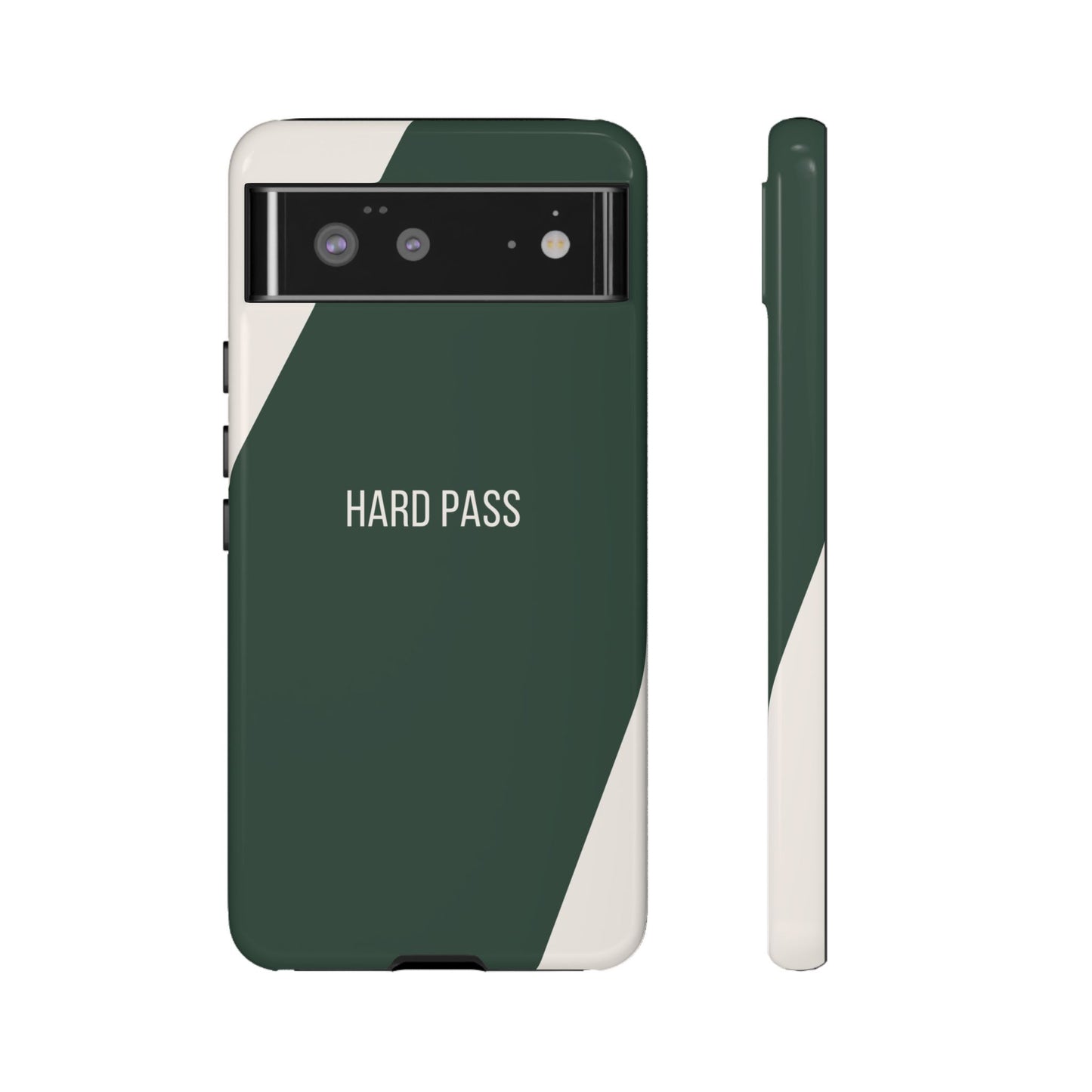 Google Pixel 6 / Glossy Phone Case - Sassy Statement Case ’Hard Pass’ in Green & White