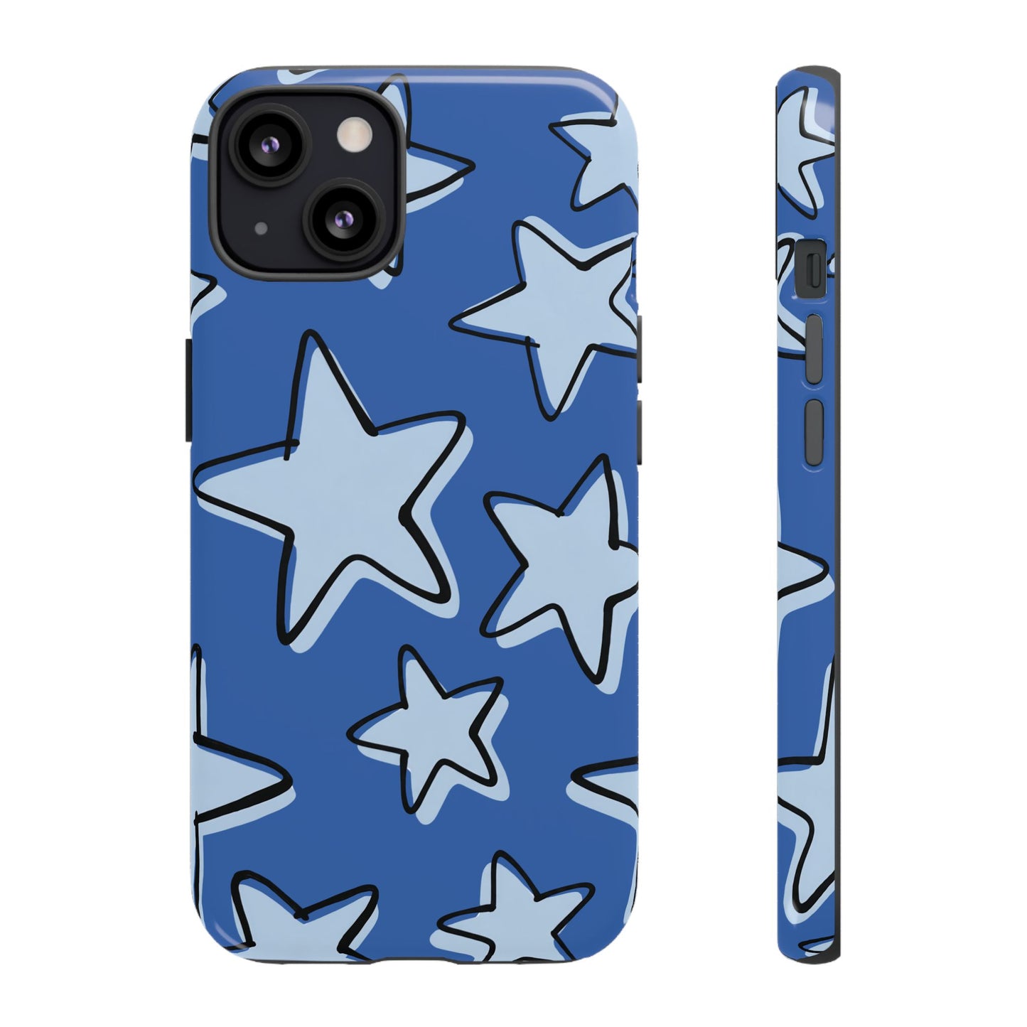 Cobalt Blue Doodle Star Phone Case