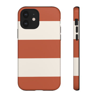 Terracotta Horizontal Stripe Pattern Phone Case - Orange Phone Case - iPhone 12 / Glossy