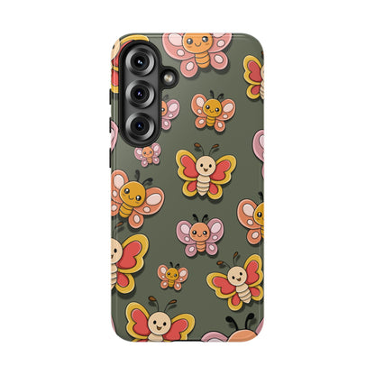 Samsung Galaxy S25 Plus / Glossy Phone Case - Green Butterfly Sticker Design Phone Case
