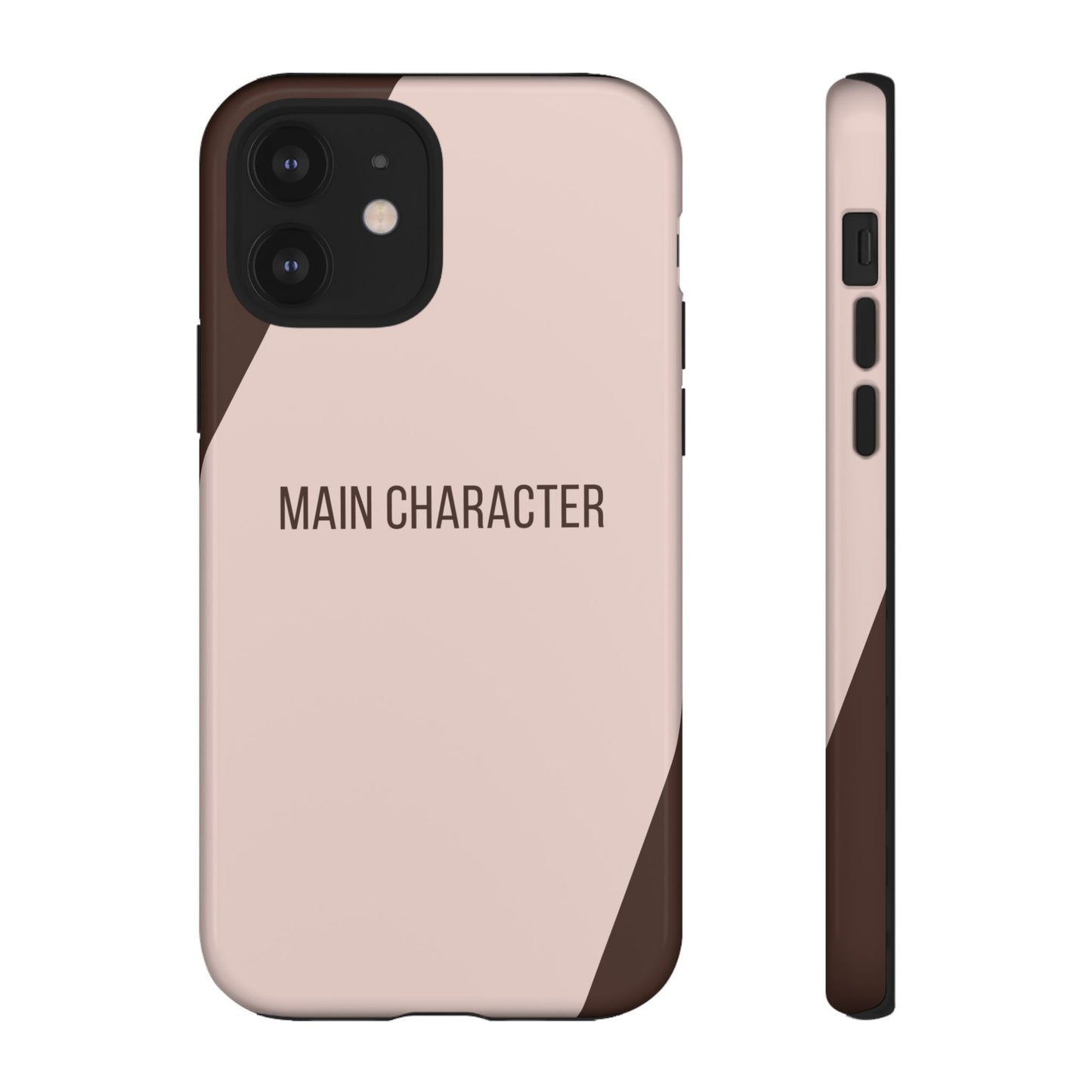 iPhone 12 / Glossy Phone Case - Sassy Statement Case ’Main Character’ in Pink & Brown