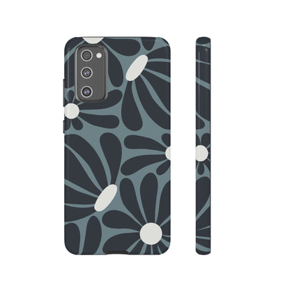 Retro Navy Blue & White Daisy Pattern Phone Case - Blue Phone Case - Samsung Galaxy S20 FE / Glossy