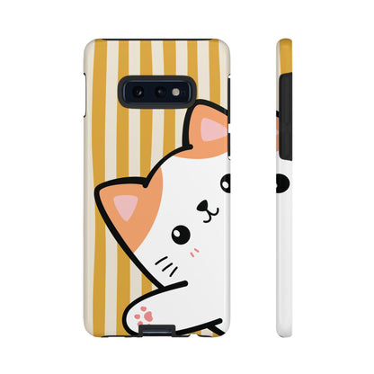Phone Case - Peakaboo Cat with Yellow Stripe Pattern Phone Case