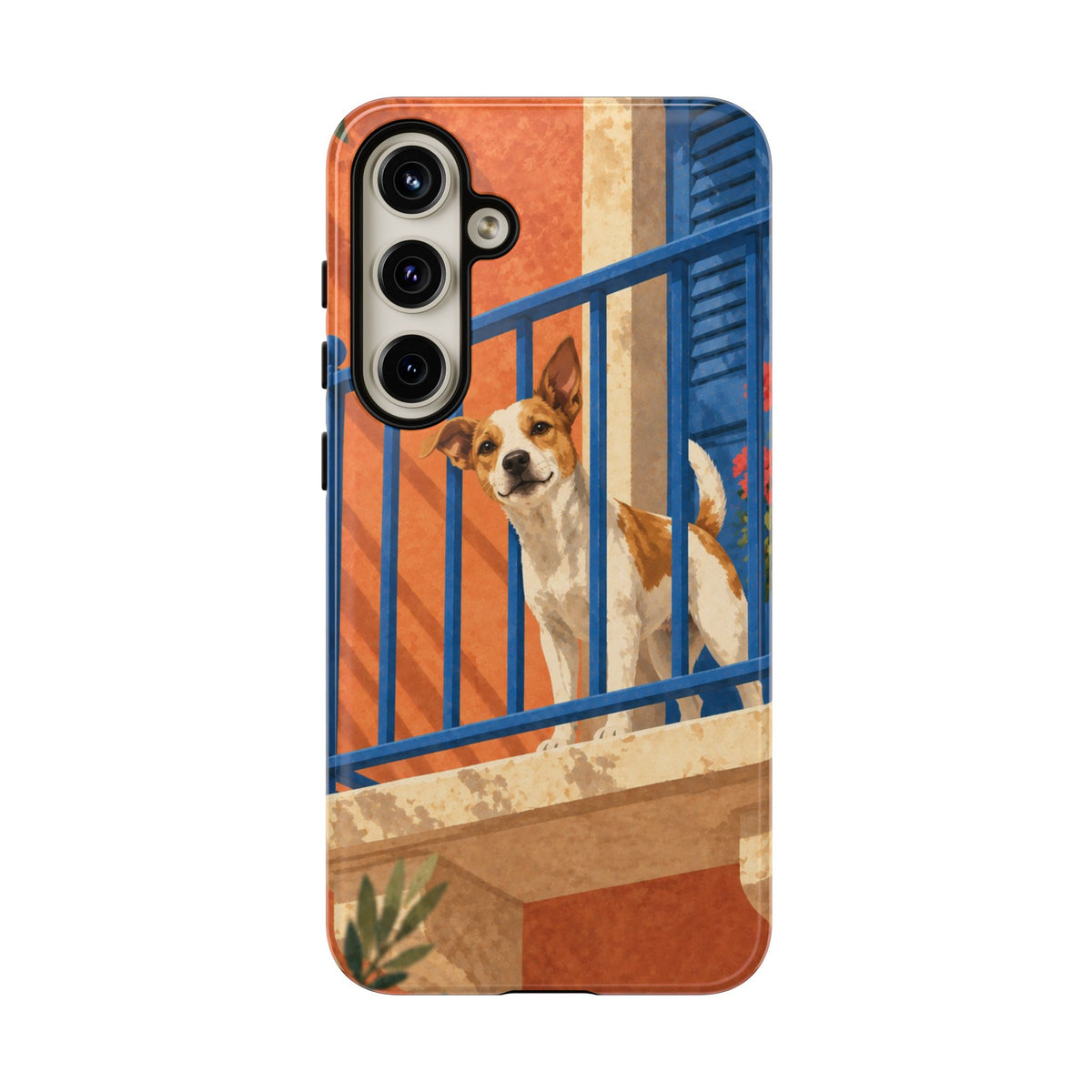 Jack Russell Terrier Balcony Busybody Phone Case - Multicolor Phone Case - Samsung Galaxy S24 Plus / Glossy