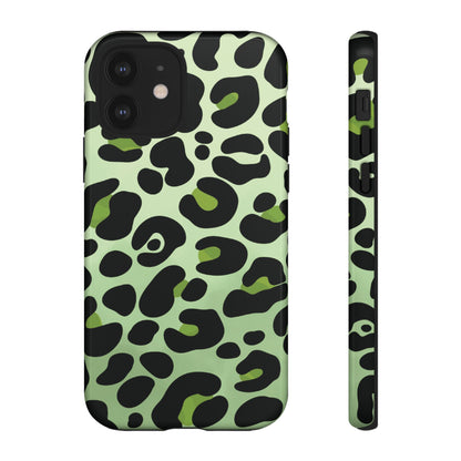 Chic Sage Leopard Print Phone Case