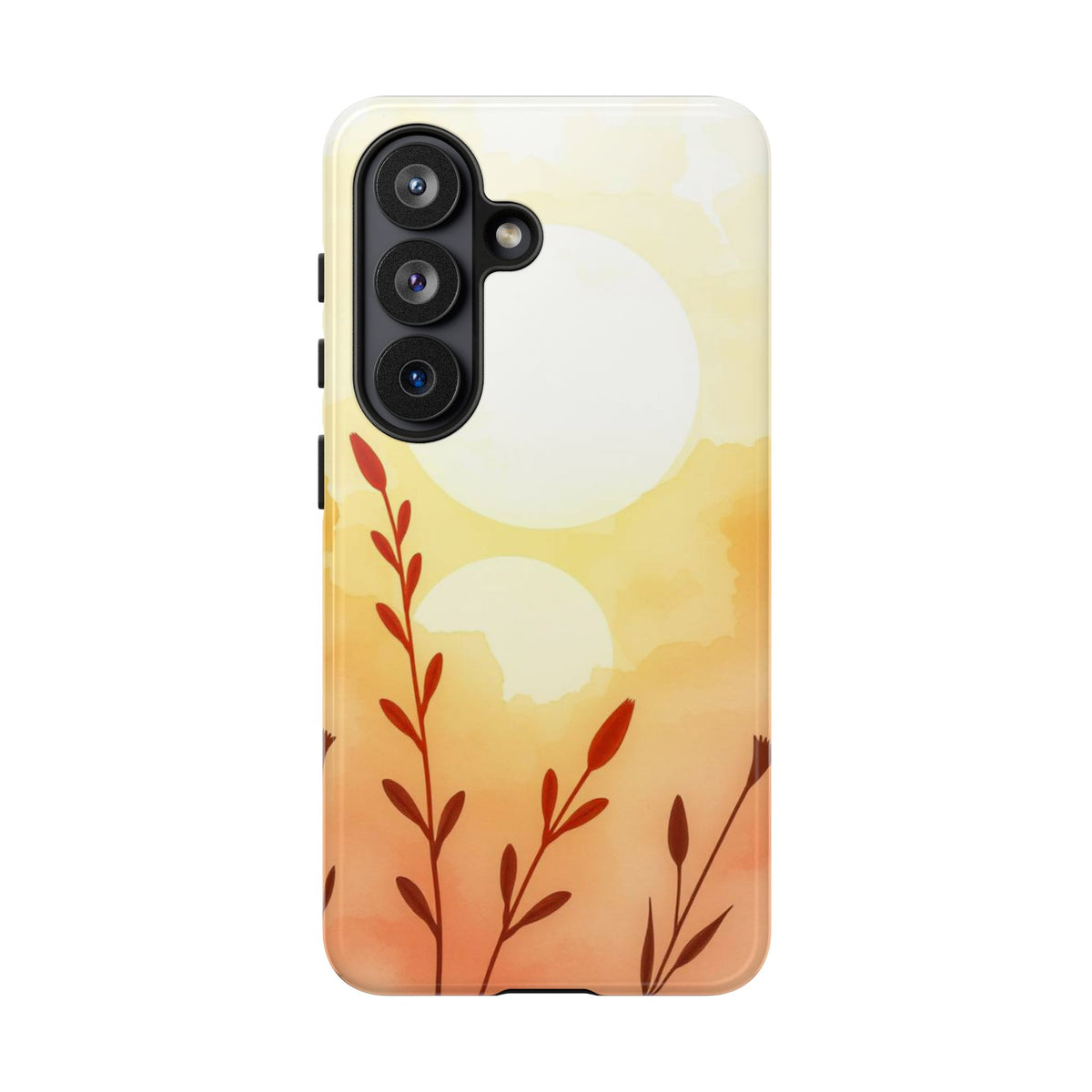 Watercolour Wildflower & Sun Design Phone Case - Multicolor Phone Case - Samsung Galaxy S26 / Glossy