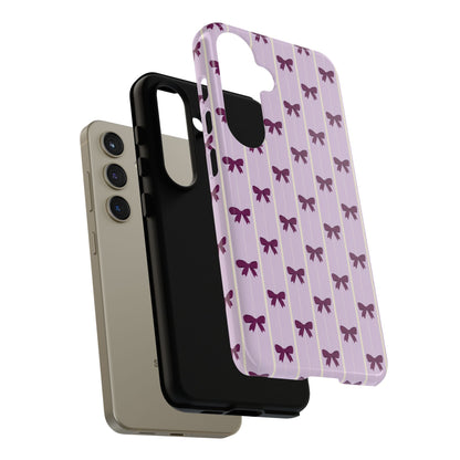 Retro Plum Purple Bow Pattern Phone Case