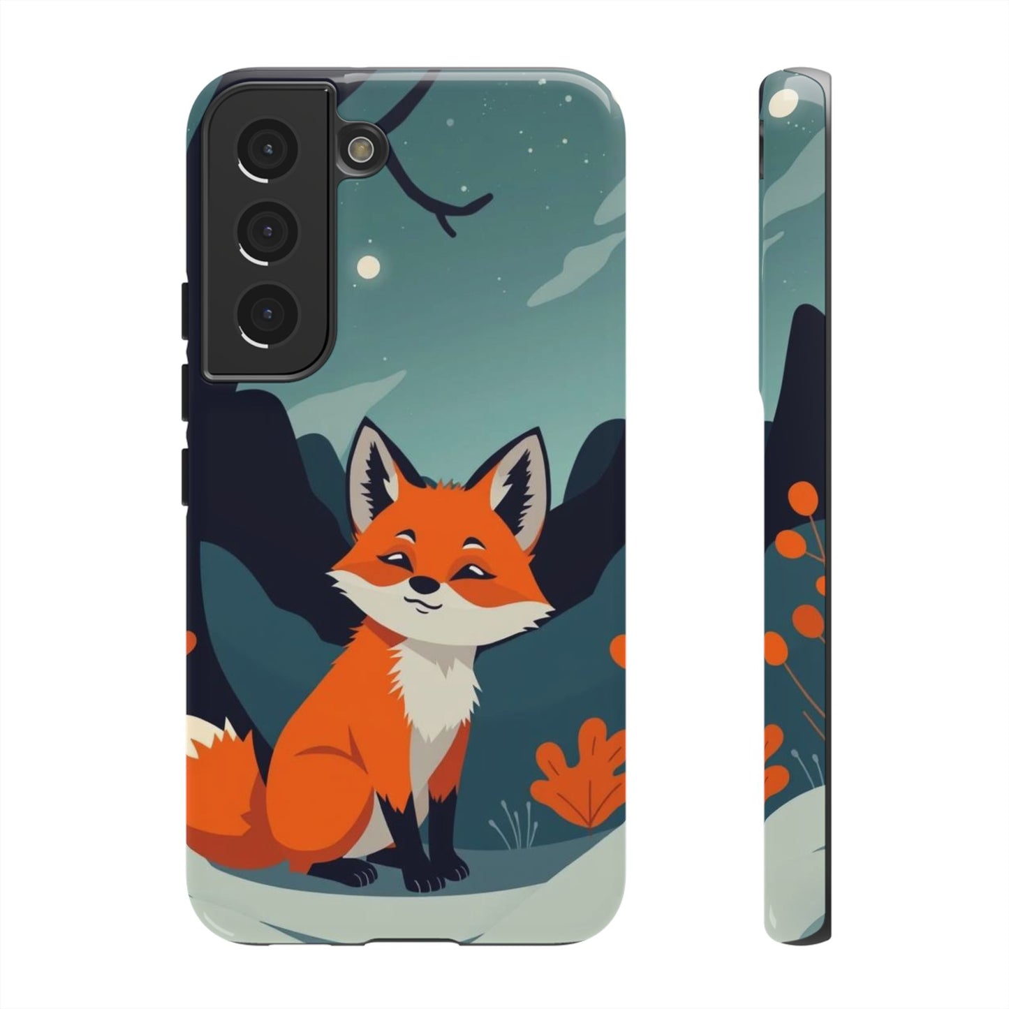 Samsung Galaxy S22 / Glossy Phone Case - Cute Fox Design Phone Case