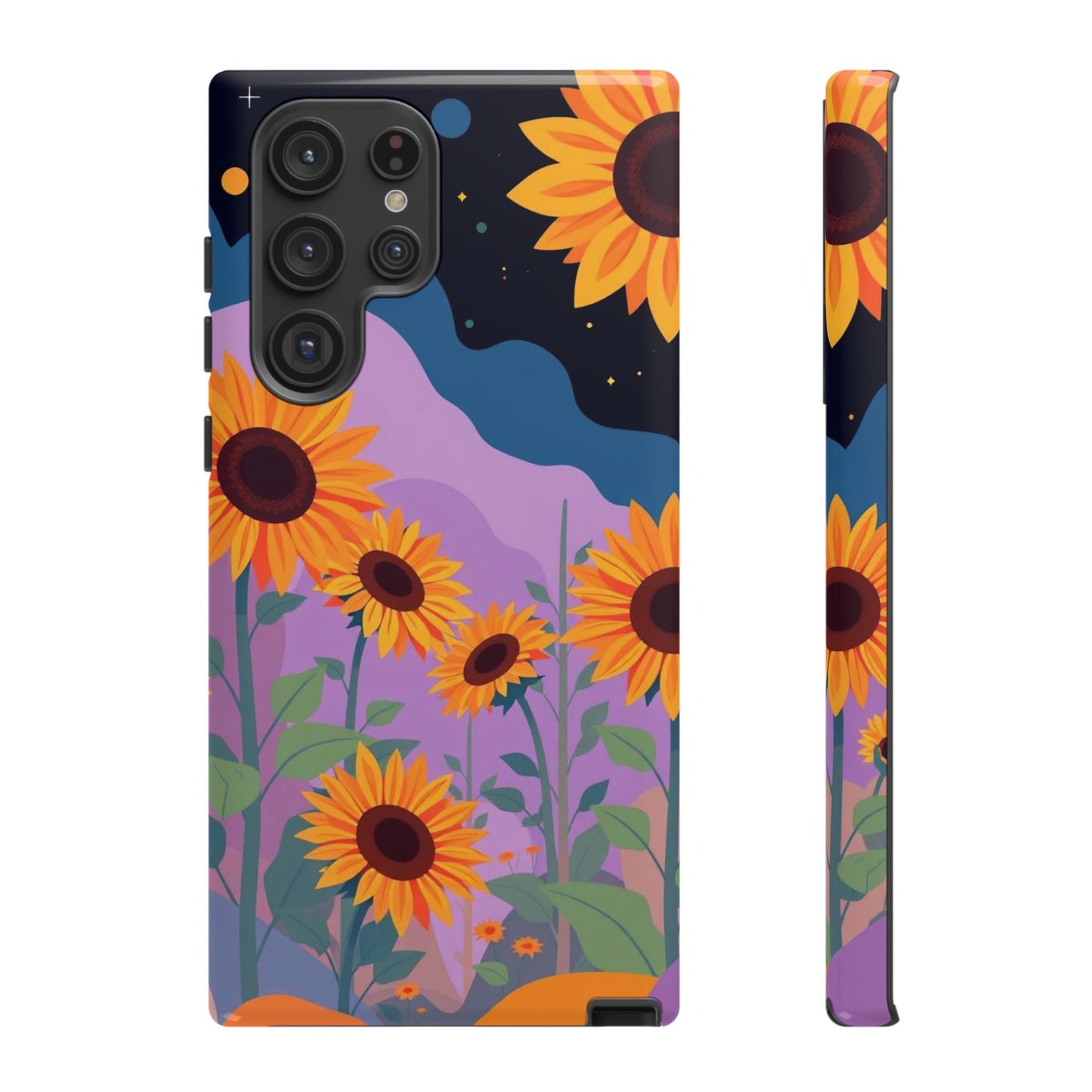 Samsung Galaxy S22 Ultra / Glossy Phone Case - Surreal Sunflower Design Phone Case