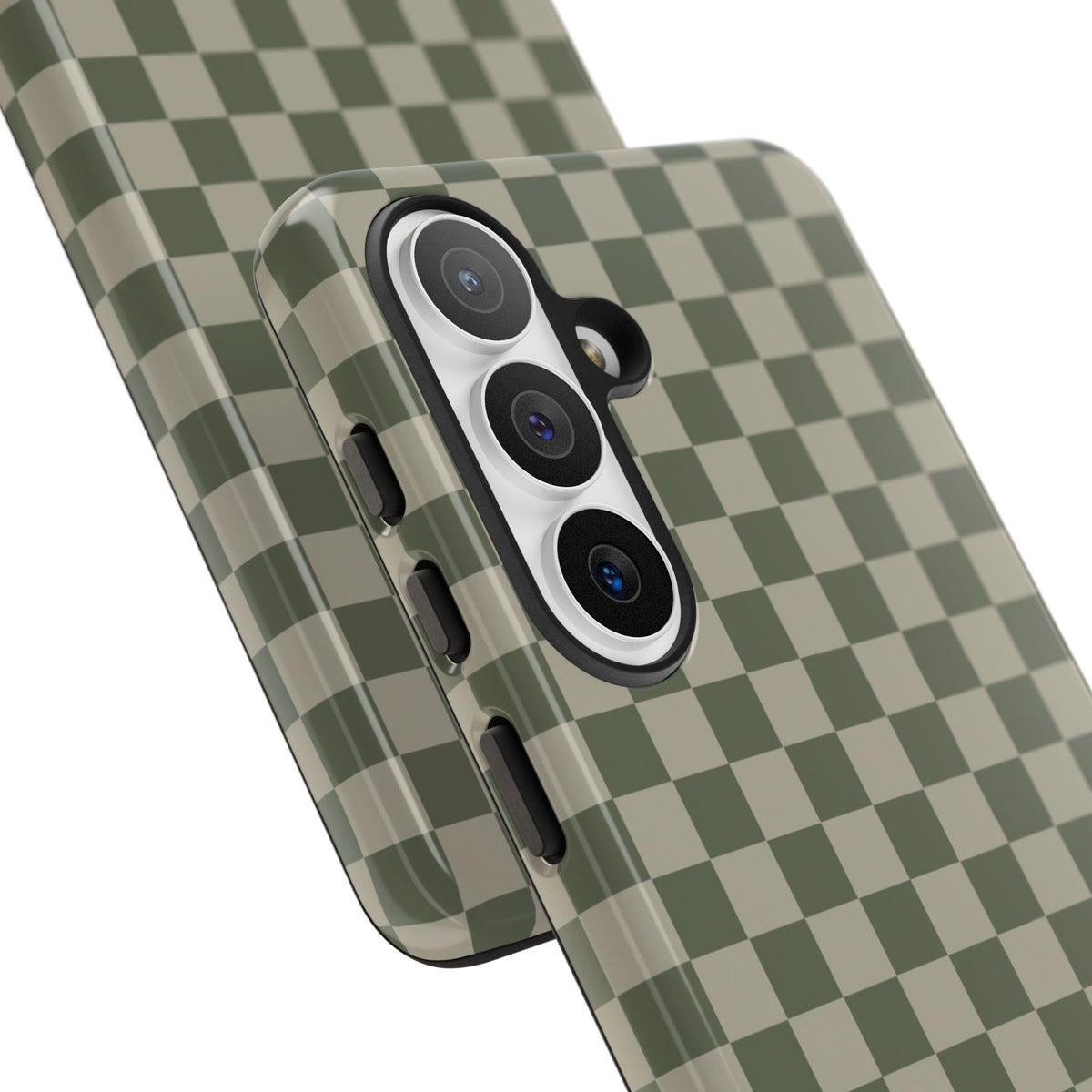 Bold Olive Green Checked Pattern Phone Case - Green Phone Case