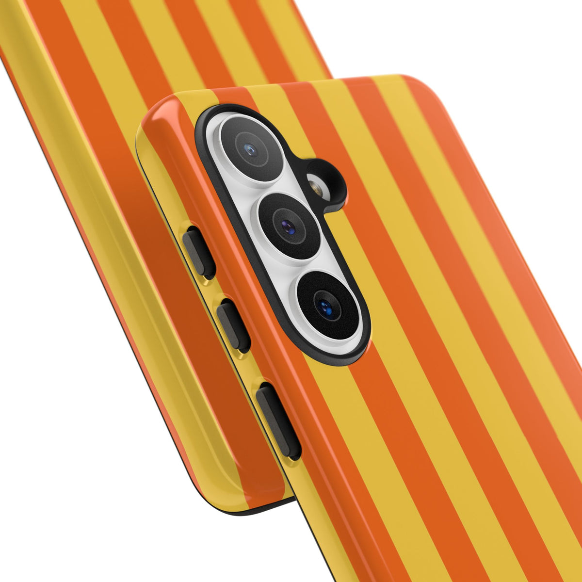 Trendy Orange & Yellow Stripe Pattern Phone Case - Yellow Phone Case