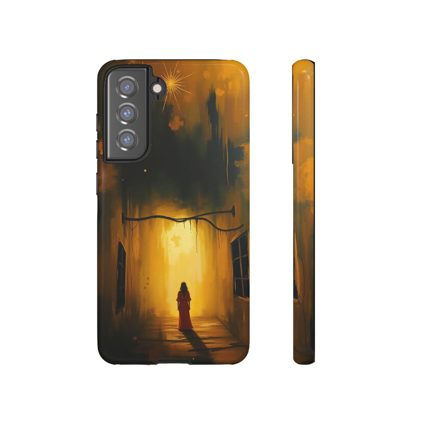 Samsung Galaxy S21 FE / Glossy Phone Case - Acrylic Gothic Woman in Red Phone Case