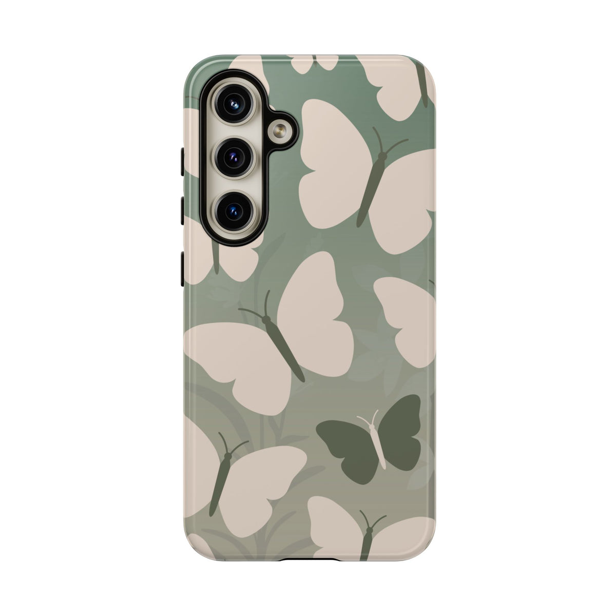 Minimalist Light Green Butterfly Pattern Phone Case - Green Phone Case - Samsung Galaxy S24 / Glossy