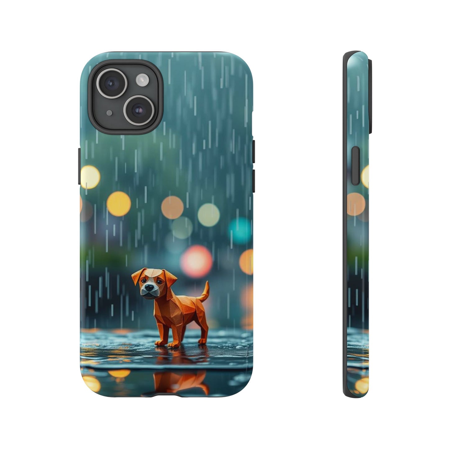 iPhone 15 Plus / Glossy Phone Case - Origami ’Soggy Dog’ Design Phone Case