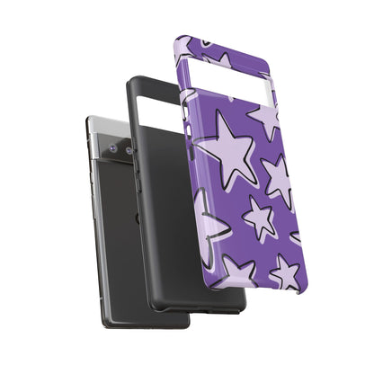 Violet Purple Doodle Star Phone Case