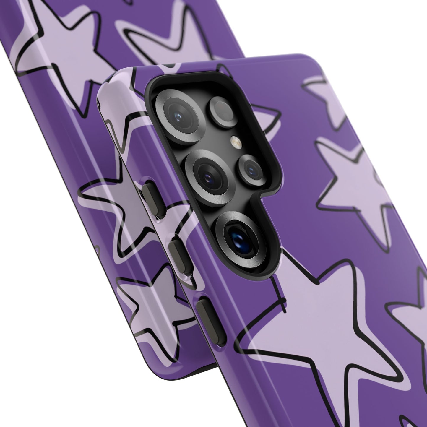 Violet Purple Doodle Star Phone Case