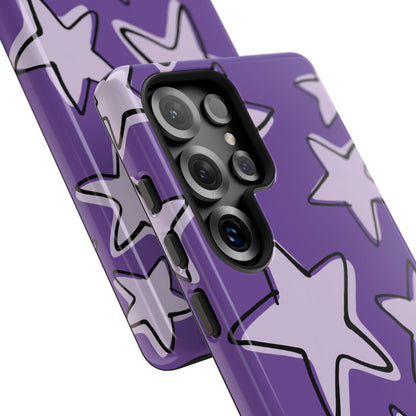 Violet Purple Doodle Star Phone Case