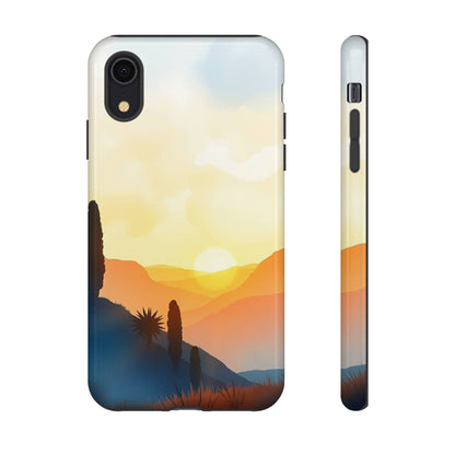 iPhone XR / Glossy Phone Case - Watercolour Sunset Design Phone Case