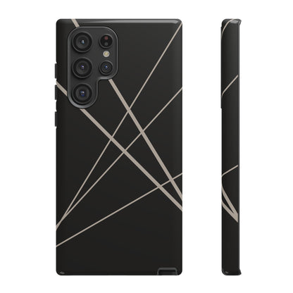 Samsung Galaxy S22 Ultra / Glossy Phone Case - Abstract Black with Grey Lines Phone Case