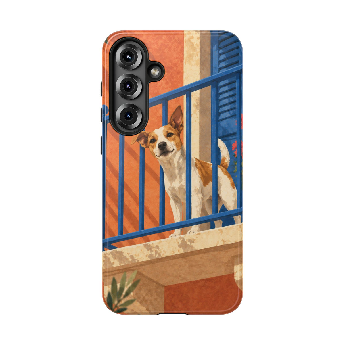 Jack Russell Terrier Balcony Busybody Phone Case - Multicolor Phone Case - Samsung Galaxy S25 Plus / Glossy