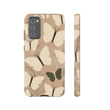 Samsung Galaxy S20 FE / Glossy Phone Case - Minimalist Beige Butterfly Pattern Phone Case