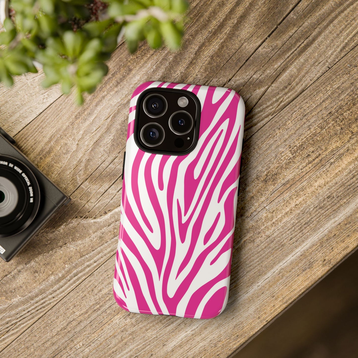 Graphic Hot Pink Tiger Print Phone Case
