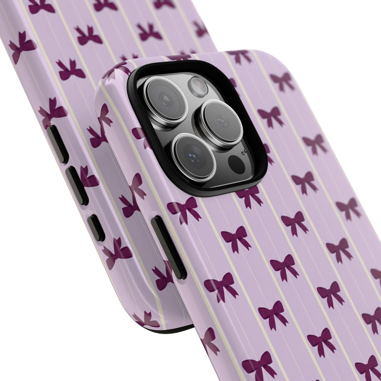 Retro Plum Purple Bow Pattern Phone Case
